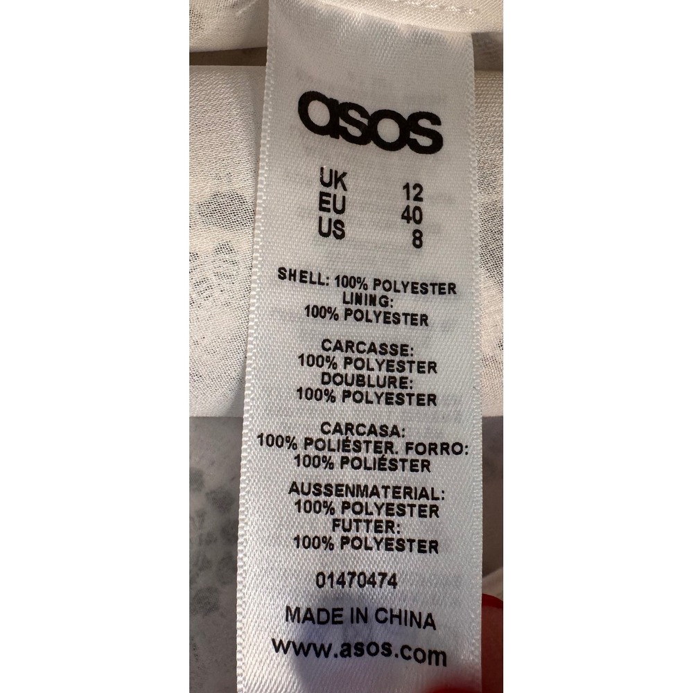 ASOS White Lace Floral Cropped Jacket Coquette Women's‎ US 8 UK 12 - Picture 9 of 10